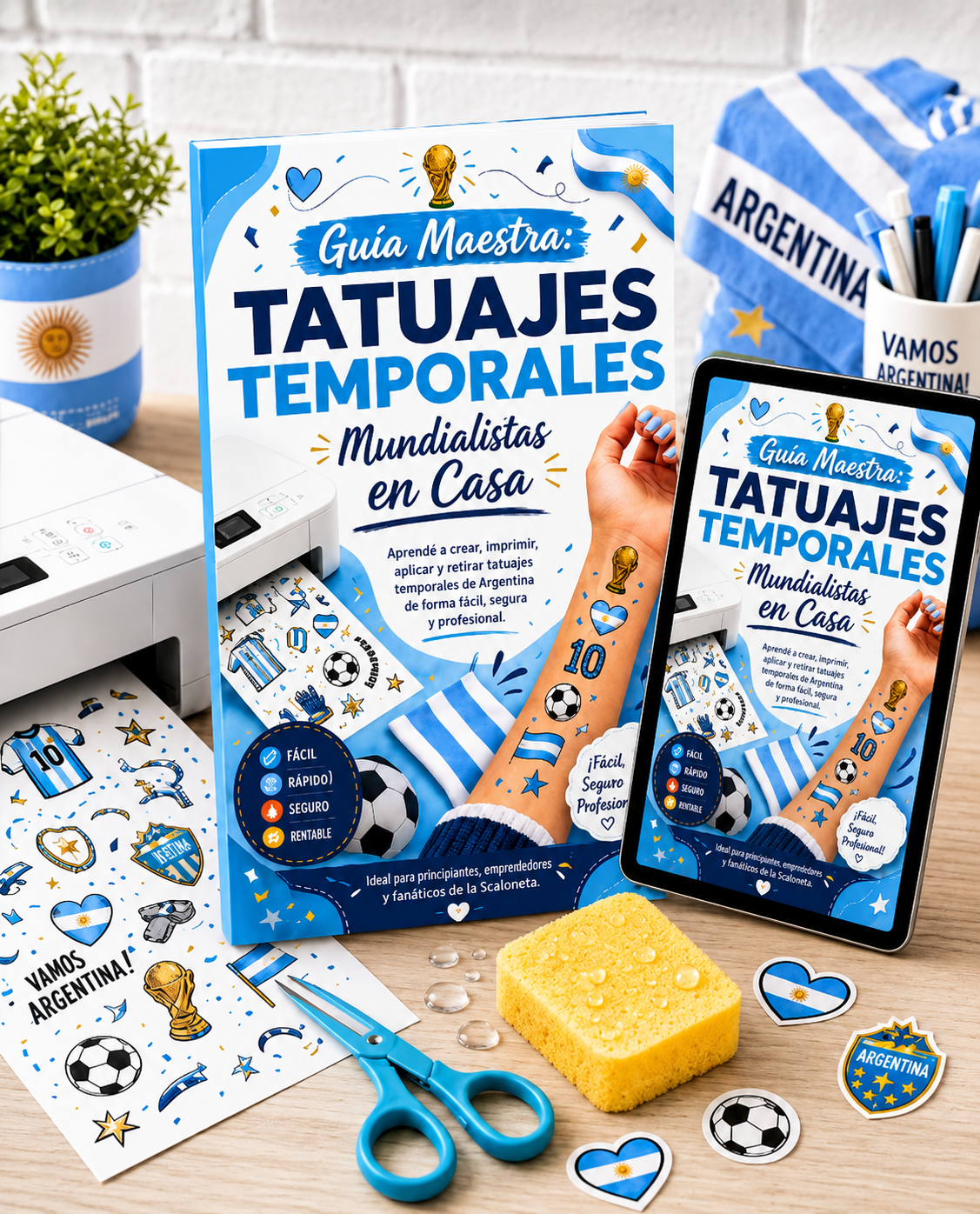 Guia Maestra: Tatuajes Temporales Mundialistas en Casa
